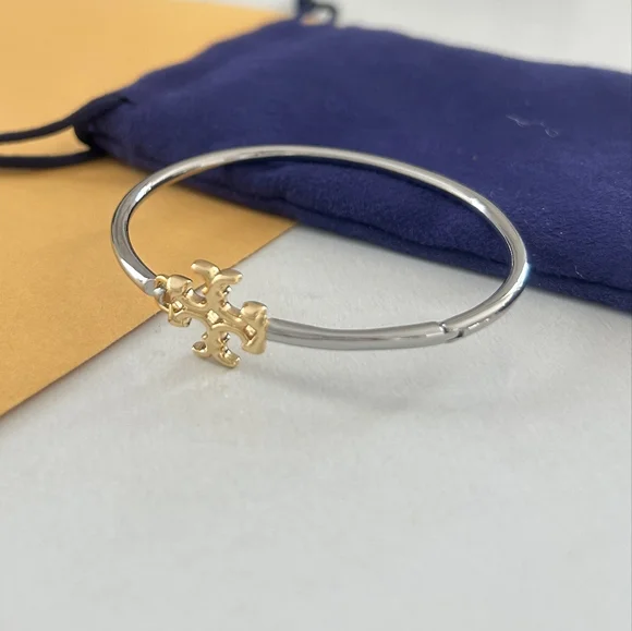 Tory Burch Elegant Silver and Gold Bangle Bracelet Firm.Price - Picture 5 of 6